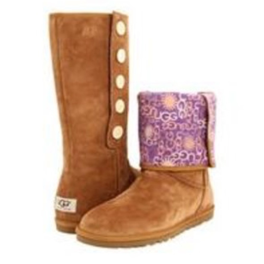UGG Lo Pro Button Chestnuts Suede Boot